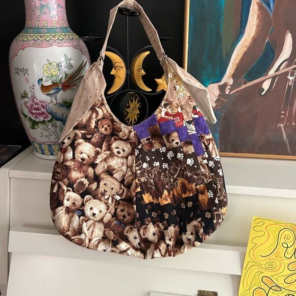 Patchwork Teddy Bear Tote Bag - Picture 12 of 16